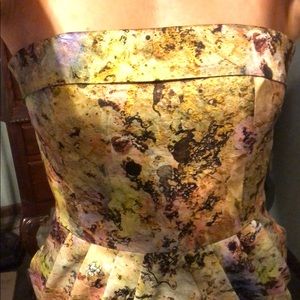 Strapless knee-length cocktail dress